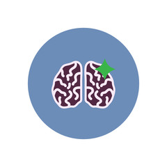 stylish icon in color circle brain stroke