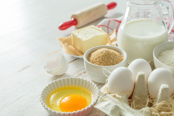 Baking ingredients background