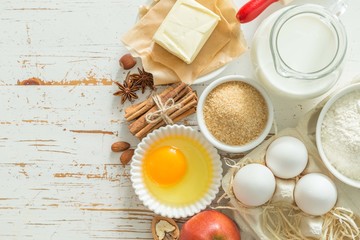 Baking ingredients background