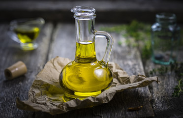 olive oil in the bottle