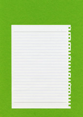 白紙の罫線ノート用紙（黄緑）