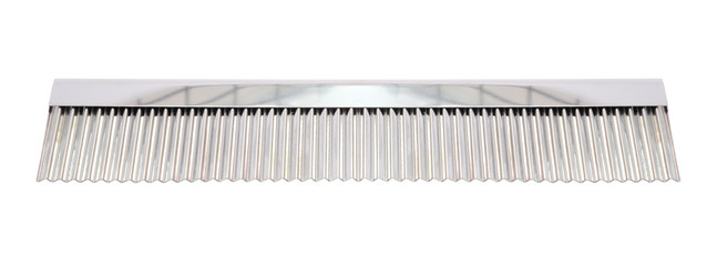 Comb stainless ridged cutter for bakery on white background.