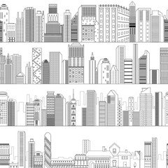 Seamless skyscraper building pattern