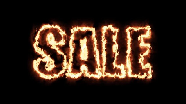 Hot sale text from burning letters on black background in 4k ultra HD