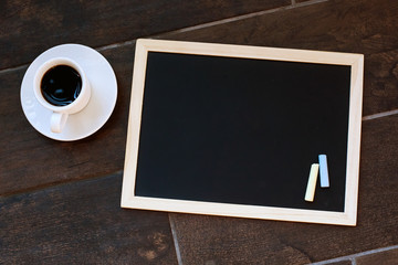 Chalkboard or Blackboard ready for text. Education or working concept