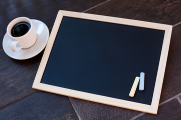 Chalkboard or Blackboard ready for text. Education or working concept