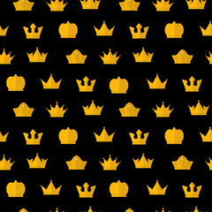 Golden Crown pattern vector. Luxury background vector illustration