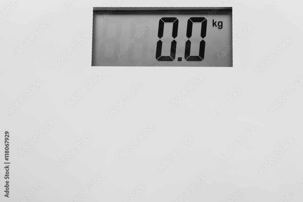 Poster bathroom scale. weight loss concept