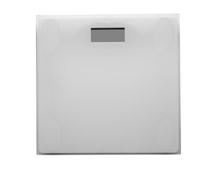 Bathroom scale on white background. Weight loss concept
