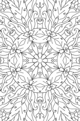 Mandala background. Ethnic decorative elements. Hand drawn . Coloringg book for adults.