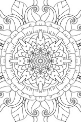 Mandala background. Ethnic decorative elements. Hand drawn . Coloringg book for adults.