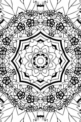 Mandala background. Ethnic decorative elements. Hand drawn . Coloringg book for adults.