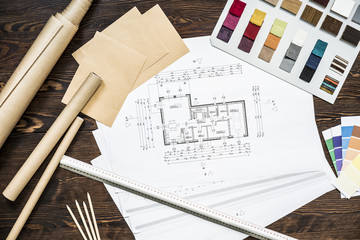 Desk of an architect