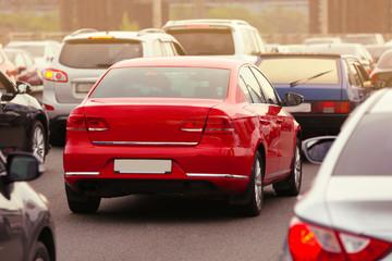 Cars in traffic jam
