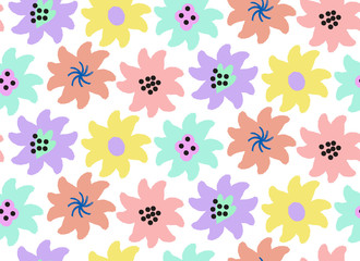 Seamless pattern with flowers