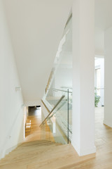 White minimalist staircase
