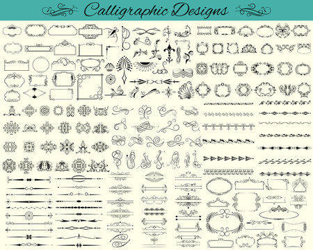 Elegant calligraphy design elements for designing
