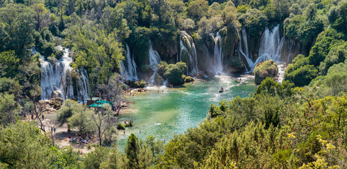 Kravica waterfall in Bosnia and Herzegovina, aerial view
