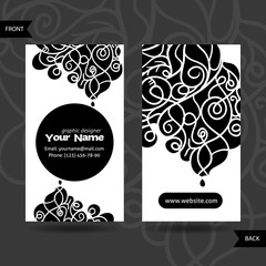 Colorful decorative design of business card with swirling waves