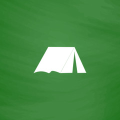 Tourist tent flat icon