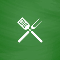 Fototapeta na wymiar Barbecue utensils flat icon