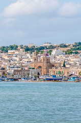 Harbor of Marsaxlokk, a fishing village in Malta.