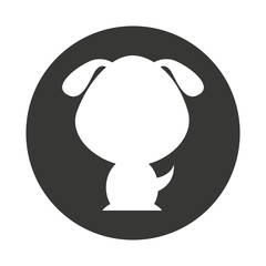cute animal silhouette isolated icon