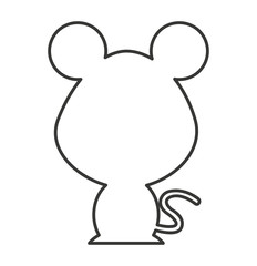 cute animal silhouette isolated icon