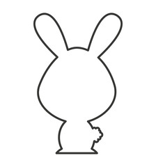 cute animal silhouette isolated icon