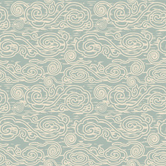 Obraz premium Antique seamless background 534 vintage oriental Chinese cloud pattern