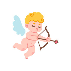 Obraz premium Cute cartoon cupid