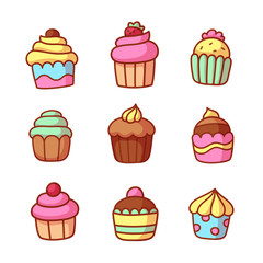 Hand drawn cupcakes