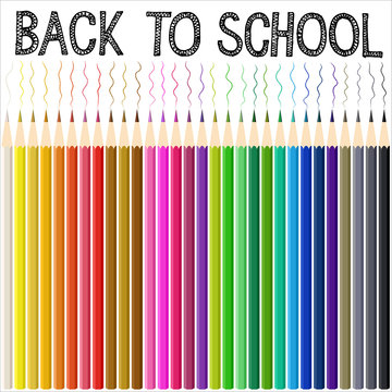 Modern school background with color pencil
