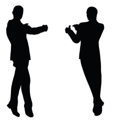 man silhouette in happy pose