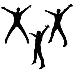 man silhouette in excited pose