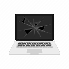 Illustration broken laptop