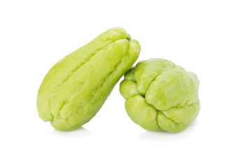 Chayote on white background