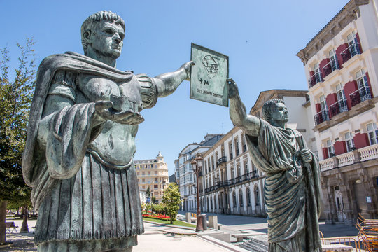 Römer Statue Lugo Galicien (Galicia) Spanien (España) Costa da Morte