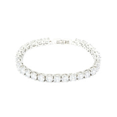 Silver diamond bracelet isolated on white