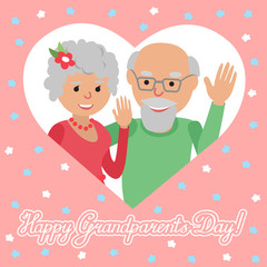 Vector illustration. Happy grandparents day.