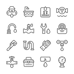 Set line icons of plumbing