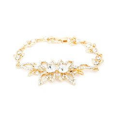 Golden diamond bracelet isolated on white
