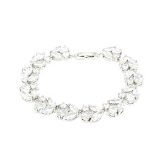 Silver diamond bracelet isolated on white