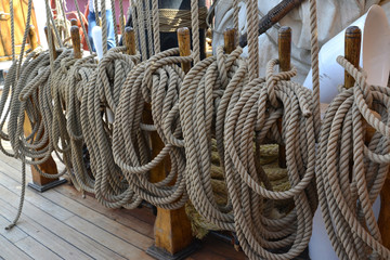 Ship tackles on the sailing vessel © vodolej