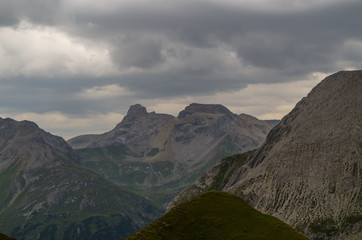 Moody sky in the mountains of Lechtal Alps, Austria