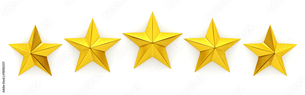 Canvas Prints five golden stars - 3d rendering