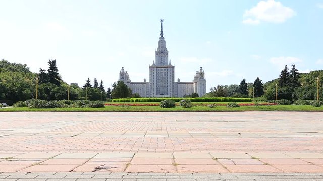 Moscow State Lomonosov University on Vorobyovy Hills in Moscow, Russia