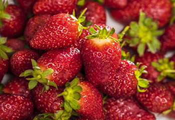 Strawberries in macro background