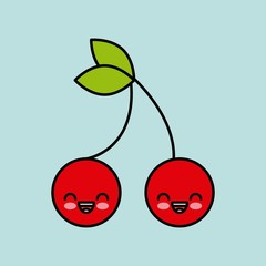 cherry kawaii icon design