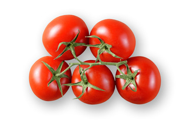 Cherry tomatoes isolated on white background